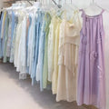 Slimming Crew Neck Ruffle Embroidered Dress, Wholesale