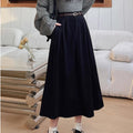Fall-Winter Korean Retro High Waist Swing Long Skirt