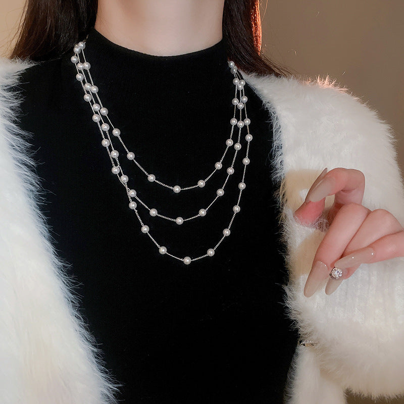 Long Pearl Sweater Chain Necklace - view 11