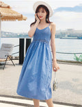 Bohemian Ethnic Style Embroidered Camisole Mid-Length Dress
