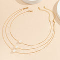 EU/US Import Fashionable Accessory Simple Gold Imitation Pearl Multi-Layer Clavicle Chain Light Luxury Feel Personality Snake Chain Necklace