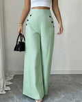 Casual High Waist Striped Drapey Wide Leg Pants + Pants
