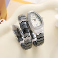 2025 New Color Split Punk Black Women Quartz Watch Cross-Border Snake Head Watch Gold Tone Color Snake Shape Watch