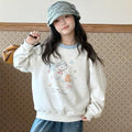 Girls' Cartoon Print Contrast Pullover