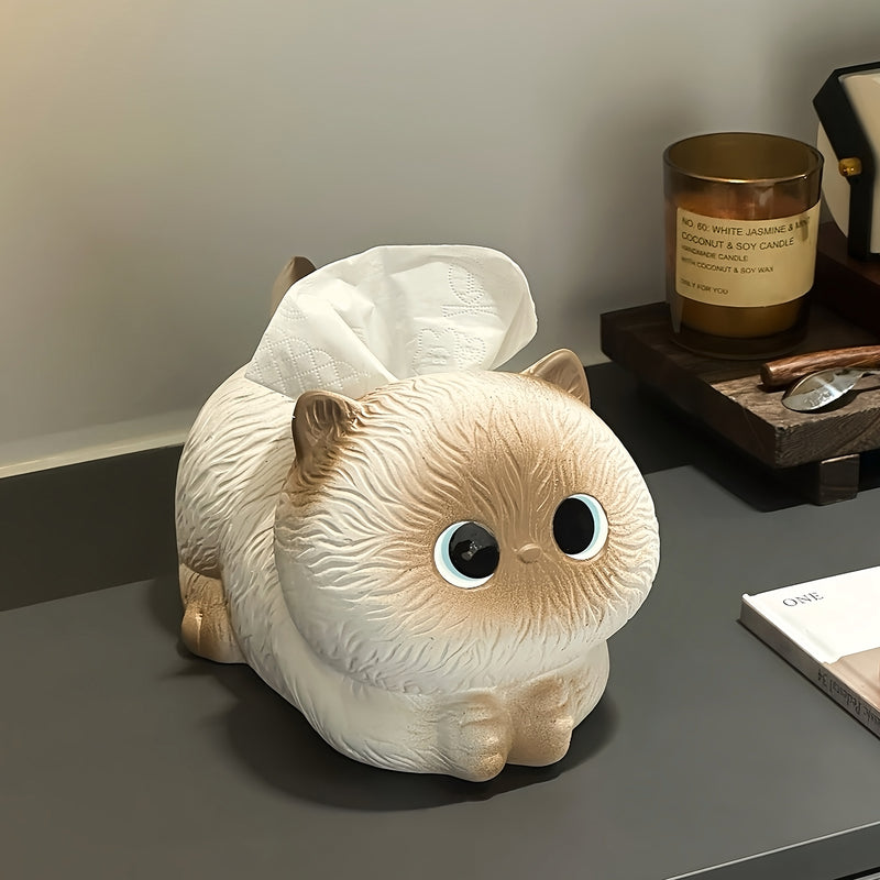 可爱暹罗猫纸巾盒客厅纸抽盒车载抽纸盒家用茶几摆件创意餐巾纸盒
