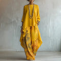 In Stock 2026 Solid Casual Top + Wide Leg Pants Two-Piece Set