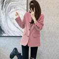 Women's Spring Office Korean Petite Blazer + Top 2026 | Casual Blouse - Red