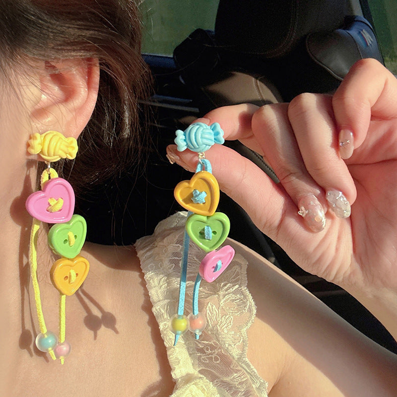 Colorful Star Tassel Drop Earrings - view 4