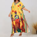 Women's Bohemian Ethnic Plus Size Printed Loose Dress + Skirt 2026 - Yellow