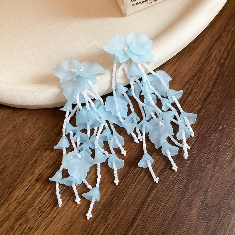 Oversized Pleated Flower Clip-On Earrings - view 8