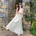 Gentle Vacation Style Camisole Flowing A-Line Fitted Dress
