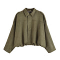 Women's Fall Casual Lapel Collar Jacket 2026 | Trendy Jacket - Olive Green