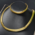 Western Fashionable Handmade Chain Necklace Bracelet Set Gold Retro Simple Twist Grain Daily Versatile Necklace