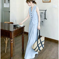 Summer French Elegant Linen Sleeveless Loose Pants + Top 2-Piece Set
