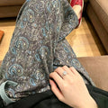 Summer Retro Casual Printed Lightweight Elastic Straight Leg Pants