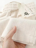 Summer Casual Fashion Linen Cotton Lightweight Loose Straight Leg Wide Leg Pants + Pants