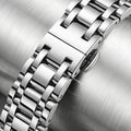 Unisex Steel Band Fits Tissot Western Day King Longines 5 Links Stainless Flat Opening Curved Precision Steel Band