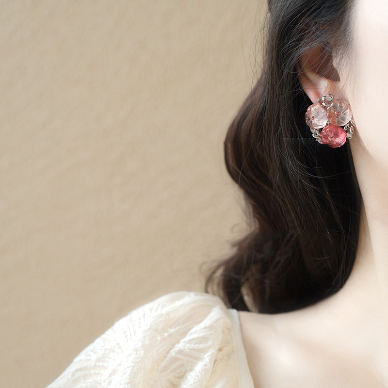 Gradient Jelly Flower Stud Earrings - view 4
