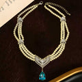 Vintage Fashionable Pearl Necklace Retro vintage Imperial Breeze Versatile Necklace Multi-Layer Crystal Pendant Necklace