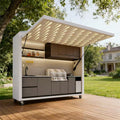 Outdoor kitchen mobile home electric courtyard garden camping outdoor operation table with storage grill integrated