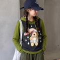 Girls' Long Sleeve Hoodie Tee Cartoon Vest Striped Pants Set