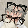 Square Blue-Light Glasses Unisex Bare Face Stud Glasses Frame Stylish Western Versatile Wear Jewelry Plano