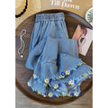 Fashion Versatile Lace Embroidered High Waist Loose Straight Leg Wide Leg Pants + Pants