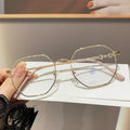 Photochromic Prescription Blue-Light Lens Student Tea Tint Unisex Frame Bare Face Frame Face-Slimming Finish Item Square Frame Prescription Sunglasses