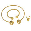 Middle East / Africa Style of Bride Jewelry Set Choker Twist String Texture Metal Ball Women Wedding Accessory