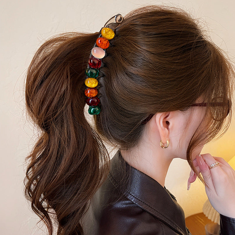 Korean Acrylic Oval Hair Clip - view 2
