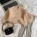 Girls' Solid Mohair Knit Pullover Sweater - Fall/Winter
