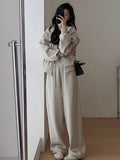 Fall Sporty Casual Wide Leg Pants + Hoodie 2-Piece Set