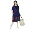Ethnic Style Tencel Cotton Embroidered Mid-Length Casual Beach Dress
