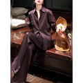 Summer Office Relaxed Loose Wide Leg Pants + Shirt 2-Piece Set
