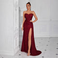Women's Strapless Sexy Evening Gown Banquet Party