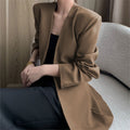 Women's Spring Korean Casual Blazer 2026 - Coffee