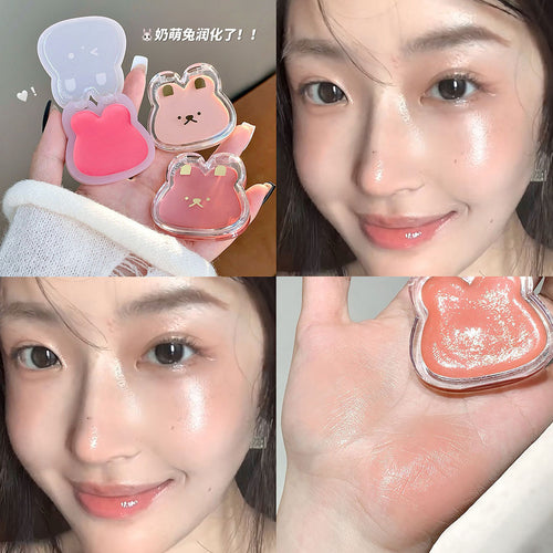 Cappuvini小兔子水光多用膏 韩系膨胀高光腮红少女自然可爱学生党