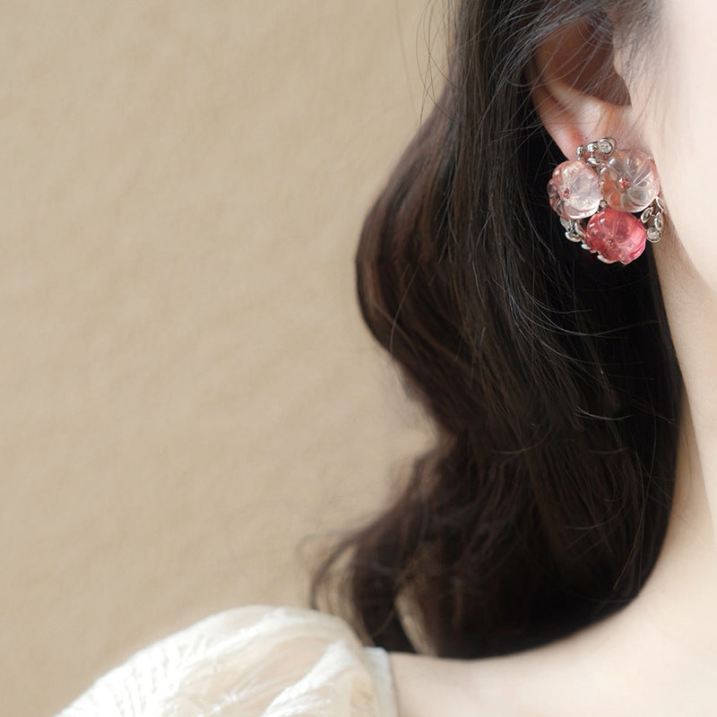 Gradient Jelly Flower Stud Earrings - view 2