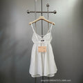 Haute Couture Letter Logo Floral Embroidered Camisole Lace Dress