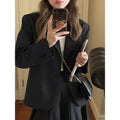 Women's Fall Cropped Blazer + Top 2026 | Casual Blouse - Dark Gray