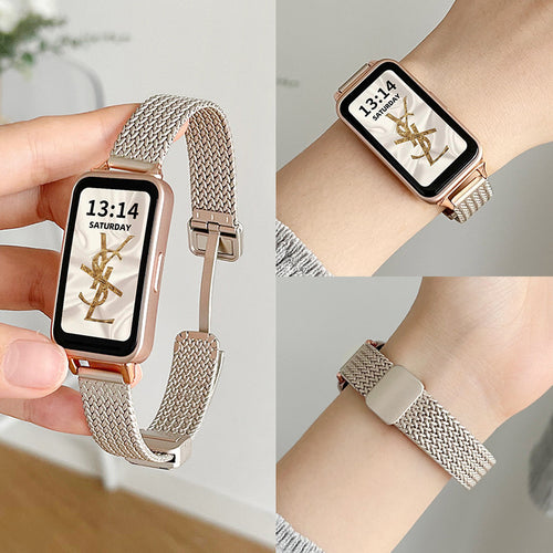 Fits Huawei Band 10 / 9 / 8 / 7 Band Metal Magnetic Honor 9 / 7 / 6pro Watch Band Summer Day Premium Hot