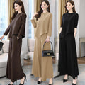 Fall Casual Elegant Wide Leg Pants + Skirt Pants 2-Piece Set