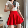 Spring-Summer Korean Plus Size High Waist Elastic Skirt + Pleated Skirt + Short Skirt