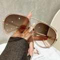 Big Frame Aviator Women Western New Pair Bridge Personality Sunglasses Street Snap Versatile Sun-Proof Sunglasses