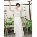 Women's New Chinese Qipao Dress + Dress Set 2026 | Elegant Summer Dress - White