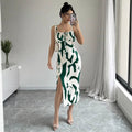 Amazon Printed Fitted Camisole Slit Dress, 2026