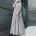 Women's Summer Retro Crew Neck Printed Dress 2026 | Elegant Summer Dress - White