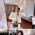 Women's Fall-Winter Chanel-Style Fashion Knit Loose Cropped Cardigan + Jacket 2026 - Milk White