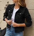 Women's Fashion Lapel Collar Cropped Neckline Jacket 2026 | Trendy Jacket - Black