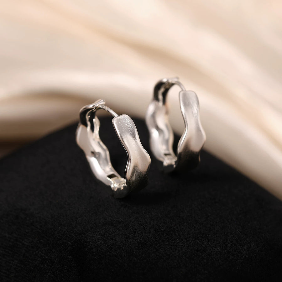18K Gold-Plated Irregular Round Hoop Earrings - view 2